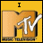 A contact sheet of five animated frames showing a yellow background with an orange MTV logo and changing text above it, including "I", "Love", "my", "MTV!", and a heart symbol.