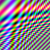 A static pixelated image composed of multicolored squares arranged in diagonal bands, displaying a spectrum of hues including red, green, blue, yellow, purple, and cyan.