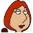 Pixelated cartoon-style icon of a character with red hair, closed eyes, and a neutral expression, set against a plain white background.