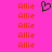 A bright pink background displays repeated orange 'Allie' text in a , with a central green pixelated heart symbol