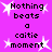 A static image with a bright pink background displays the text "Nothing beats a caitie moment" in black pixelated font, surrounded by white starburst shapes.