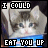 A 48x48 pixel animated contact sheet showing two frames of a cat meme with text "I COULD EAT YOU UP" in blocky white font on black rectangles, displayed side-by-side with slight visual differences between frames.
