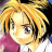 A pixelated anime-style character with spiky blonde hair and a pink collar on the left, next to black background text reading "Anime IM" above stylized "cOm" in silver lettering.