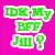 Green pixelated text on a bright pink background with white outlines, arranged in three rows and one separate symbol.