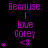 Purple text and symbols on black background with animated heart count changes.