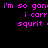 Pixelated text in bright pink on black background with white rectangular overlays, repeating phrases