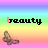 four and four shows repeated butterfly icons with the word 'beauty' above each, set against a rainbow gradient background