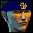 Pixelated character head with blue bandana and yellow symbol, transitioning through stylized text and logo variations.