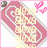 A pink and white pixelated icon with yellow text and pink hearts, showing a transition from a of numbers to a single word
