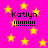 Bright pink background with scattered yellow stars, four instances of "Katlyn" text with exclamation marks below each.