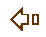 Two pixelated arrow icons with rectangular elements, one brown and one orange, on a gray background.