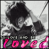 A four- shows a person with dark hair adjusting their head, overlaid with pink and white text reading "TO LOVE AND BE loved" and "LETS JUST hope THAT IS ENOUGH." The background is black-and-white with blurred motion effects