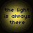 Four identical circular icons arranged in a , each displaying the text "the light is always there" on a yellow gradient background