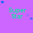 Purple background with green 'Super Star' text and blue/purple stars in various positions across three