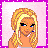 A 3x3 contact sheet of a pixel-art animated buddy icon featuring a cartoon woman with blonde hair, pink star-patterned pants, and text phrases like "SORRY!", "my dreams are", and "already occupied..." across multiple frames.