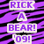 Purple and black tiger-stripe background with stacked white text blocks displaying names, '09, and 'see u there' with a heart symbol.
