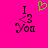 A bright pink background displays two identical pixelated text arrangements with a green heart symbol above the left arrangement.