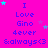 A bright pink background displays repeated text "I Love Gino 4ever &always<3" with scattered cyan and purple stars, arranged in a pattern