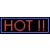 Two side-by-side pixelated neon-style text displays showing "HOT III" with different color schemes and frame variations in a contact sheet layout.