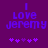 Purple background with blue text reading "I love Jeremy" and five purple stars below, where the third star changes from solid to outlined between frames.