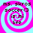 Four identical pixelated display a pink and cyan spiral background with dark text reading "ms. skros soccer(3 is mi life" in each