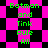 Green text reading "Batman and Tink Rule All" on a pink and black checkered background with alternating square and diamond patterns.