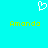 A static image with a cyan background features two identical green pixelated text instances of 'Amanda' and a white pixelated heart symbol above them.