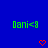 Green text 'Dani<3' and red pixel hearts on blue background with gray corner overlay.