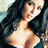 A woman with long dark hair and a low-cut top appears in three distinct poses across the image