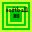 Four green and yellow square icons with "softball" text and a hashtag symbol, arranged in a with varying border styles