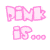 Pixelated pink text and candy shapes on white background with scattered flower-like dots, animated frames showing slight position shifts of elements.