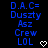 Blue pixelated text on black background with white heart symbol, showing two identical frames side-by-side.