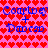 Pixelated blue text repeats 'Courtney + Duncan' over a pink background filled with red heart shapes.