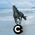 A horse runs on a beach with changing letters below it in an animated sequence.