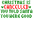 A 3x3 contact sheet of animated frames showing pixelated text about Santa's death, with alternating red and green lettering on a white background.