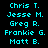 Pixelated cyan text list of names on black background with white highlight boxes appearing in different positions across frames.