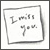 Static grayscale buddy icon showing a tilted square frame with handwritten text inside, rendered in low-resolution pixel art style on white background.