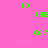 Pixelated green text on split background with pink and red sections, showing 'TO THE CAV !!!!!!!' in two color variations.
