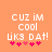 Pixelated text on orange background with pink hearts, showing animation where heart colors shift between frames.