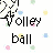 six distinct background patterns with 'Volley ball' text, each featuring a white volleyball graphic in the top-left corner