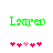 Green pixelated text 'Layered' above a of pink and light pink heart icons on a white background