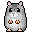 A 3x3 grid of pixel art hamster frames showing sequential animation poses with varying expressions and limb positions against a gray background.
