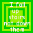 Four green square with white text reading "I fall up stairs not down them" arranged in a , each containing nested squares