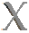 twelve pixelated X-shaped icons in various color combinations on a gray background, with some frames showing vertical or horizontal line segments
