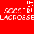 Red background with white pixelated text reading "SOCCER! SOCCER! LACROSSE LACROSSE" and a heart symbol above the first word.