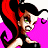 Pixelated cartoon character with red hair and pink outfit on left, green text logo 'Original Icons .com' on right against dark background.