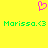 Yellow background with a pink pixelated heart symbol above two green text lines reading Morissa.<3.