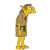Pixelated character with yellow skin, gray hair, brown coat, and yellow pants standing in profile view.