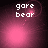 Pixelated pink and black image with 'gore bear' text above a glowing pink circle that changes size and position
