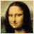 Pixelated of nine Mona Lisa images with text overlays showing facial feature variations and animation changes